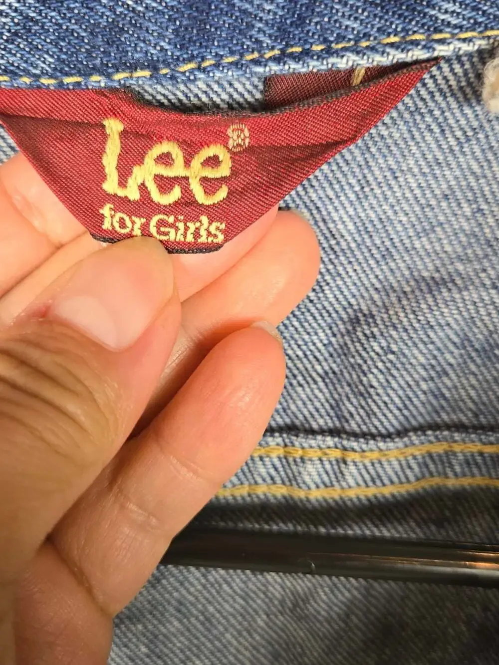 Vintage Lee For Girls Denim Jacket Size 8-9 80s Made USA Trucker Jean Coat